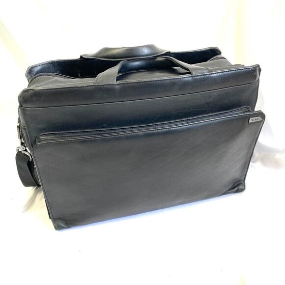 TUMI Laptop Bag Leather Nylon Briefcase Business Travel 2961D Crossbody Messenge - Picture 1 of 16